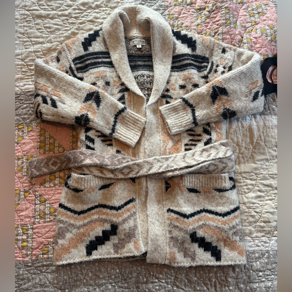 Idyllwind Women's Nora Southwestern Print Belted Sweater - Picture 2 of 5